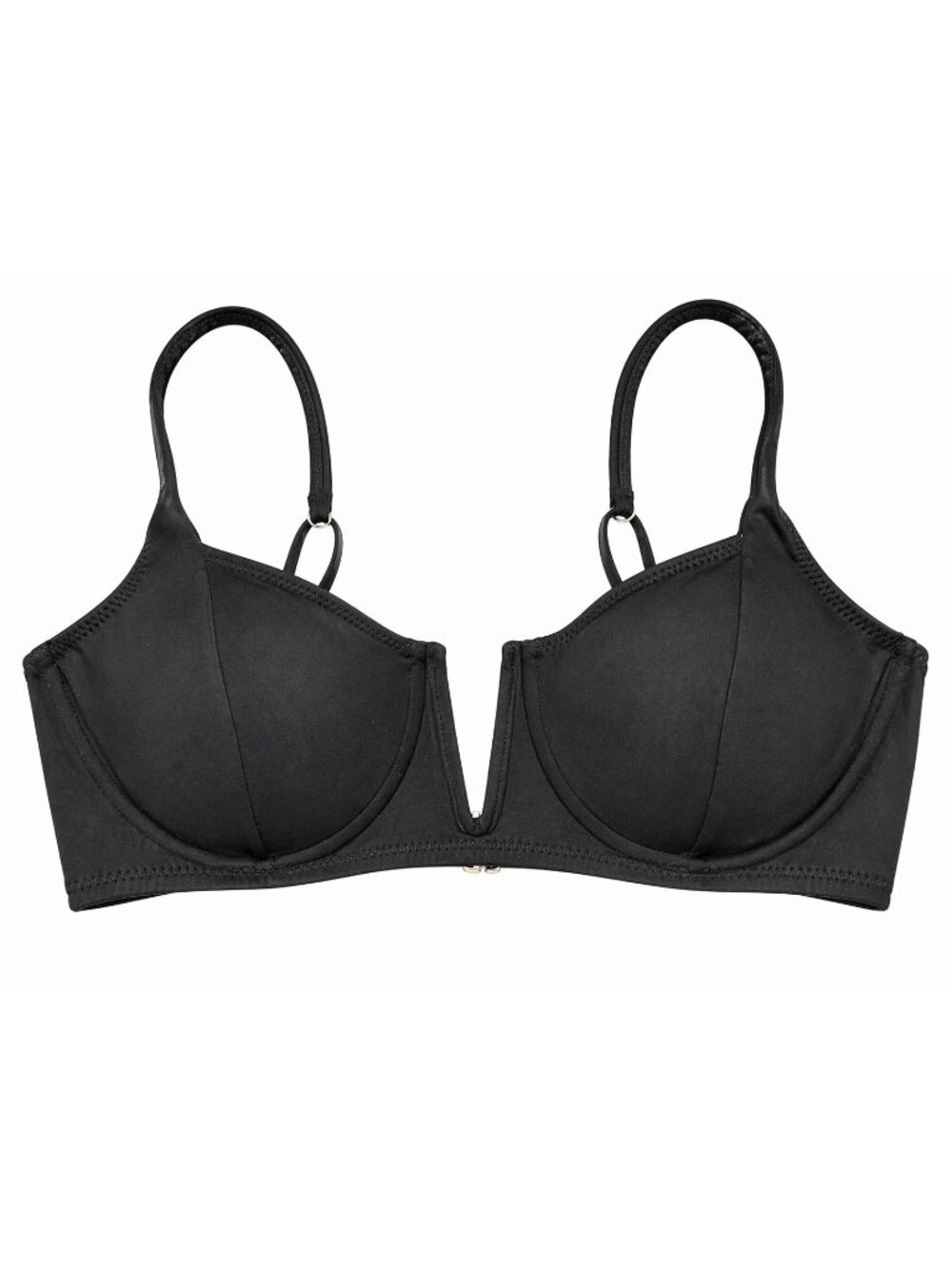 Bar III Black Bikini Top Large Halter  Underwire Adjustable Beach Summer